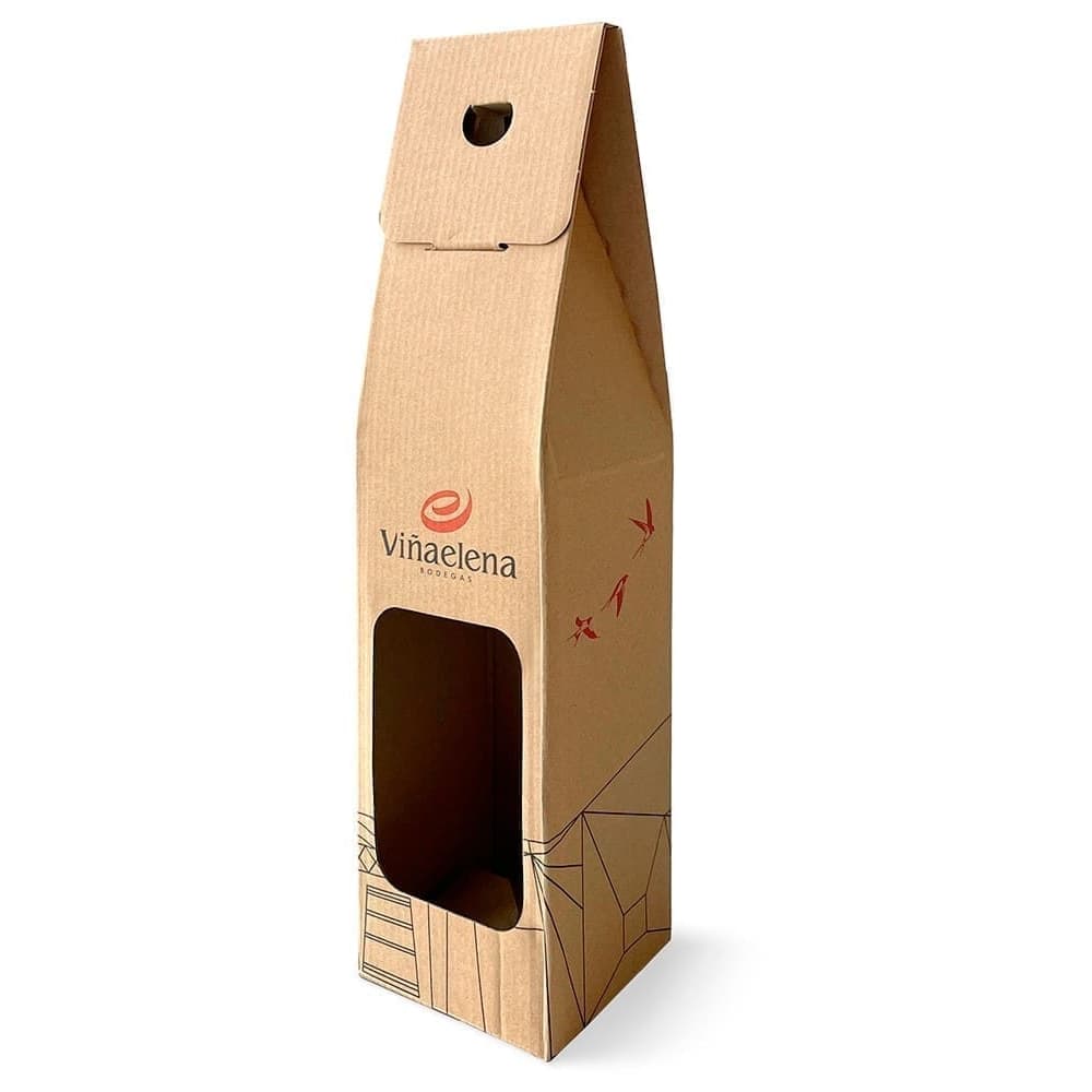 Estuche carton 1 botella vina elena