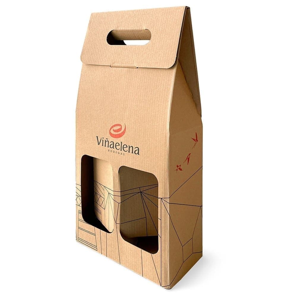 Estuche carton 2 botellas vina elena